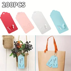 200Pcs Tags Wave Top Edge Butterfly Wings Hollow Out Hangtags Wedding Party Gift Bags Gift Boxes Packaging Labels DIY Decoration