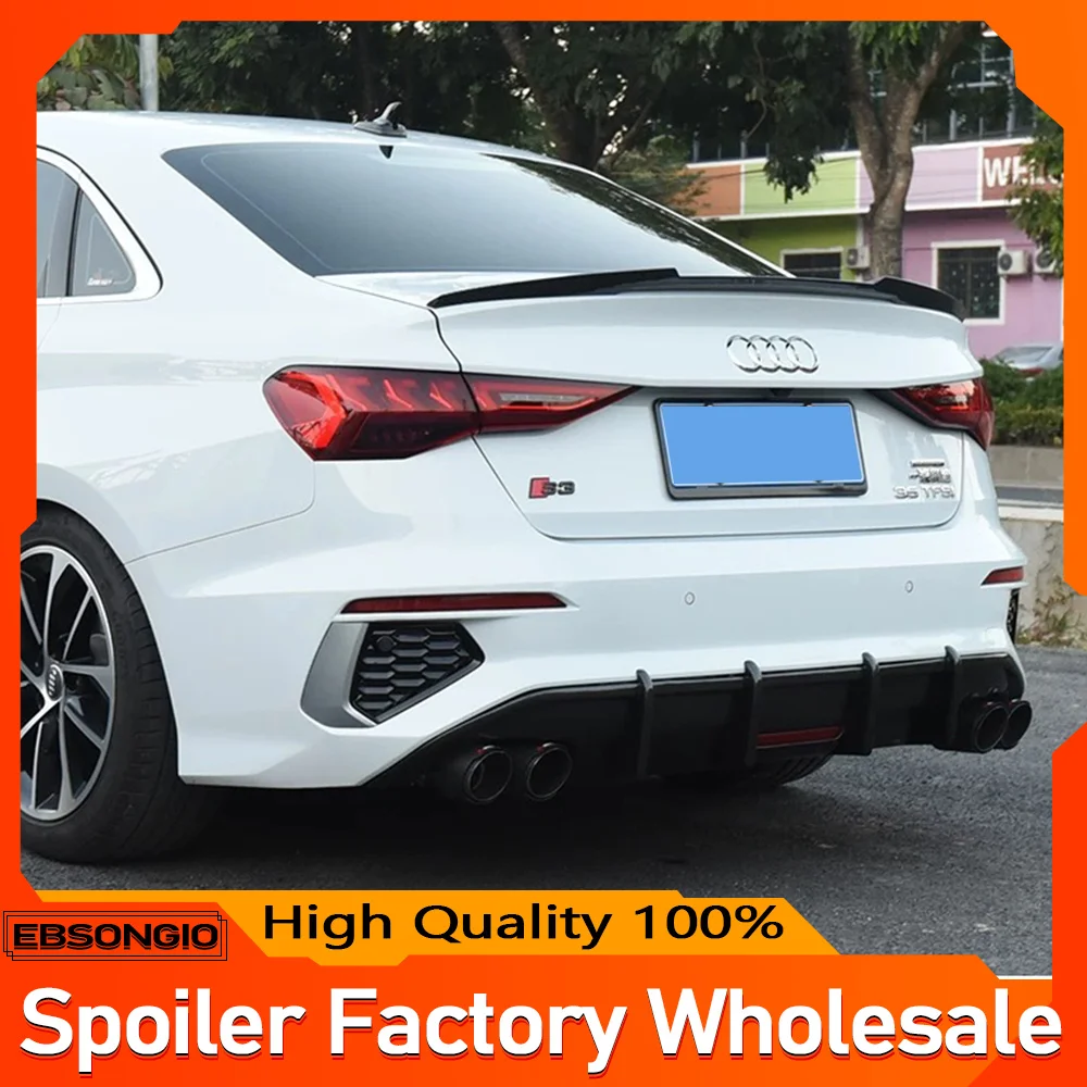 

For Audi A3 RS3 S3 8Y Sedan 2021-2024 Car Tail Wings Fixed Wind Spoiler Rear Wing Auto Decoration Accessories M4 Style Spoiler