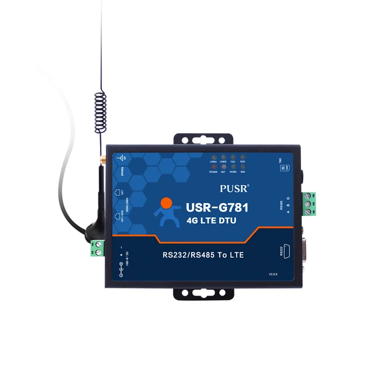 USR-G781-AU M2M أجهزة توجيه مودم الخلوية الصناعية RS232 RS485 2G/3G/4G شبكة في جميع أنحاء العالم APN/VPDN بطاقة SIM تدعم OPENVPN