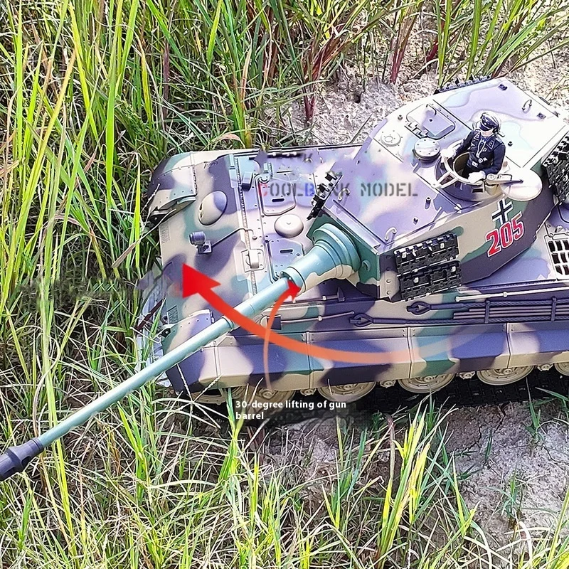 Henglong3888a German Tiger King Henschel Heavy Remote Control Tank With Shooting Bullet2.4g Remote Control Model Multi Functiona