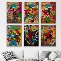 Spiderman Comic Book Covers Poster Disney Movie Classical TV Show Print Retro Canvas Painting Home Bedroom Decoration