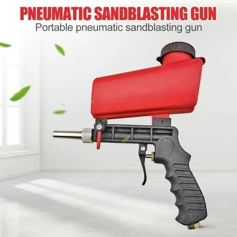 New Portable Aluminium Pneumatic Sandblaster Spray Gun Sand Removal Blasting Power Machine Gravity Sandblasting Gun