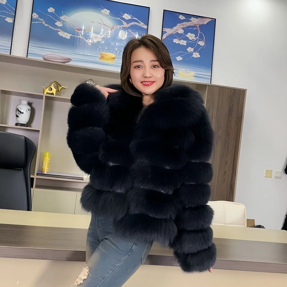 Hot selling new autumn and winter fashion jacket imported fox fur coat women's short Finnish fur coat