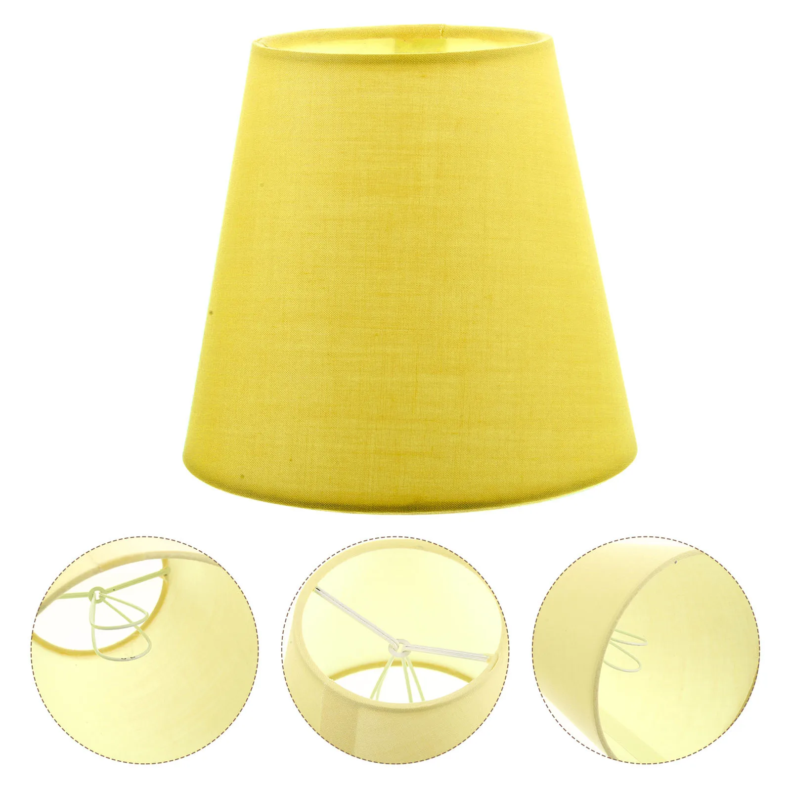 

Fabric Lampshade Table Lamp Cover Yellow Pendant Lights Home Decor Simple Design Desk Light Shades Replacement