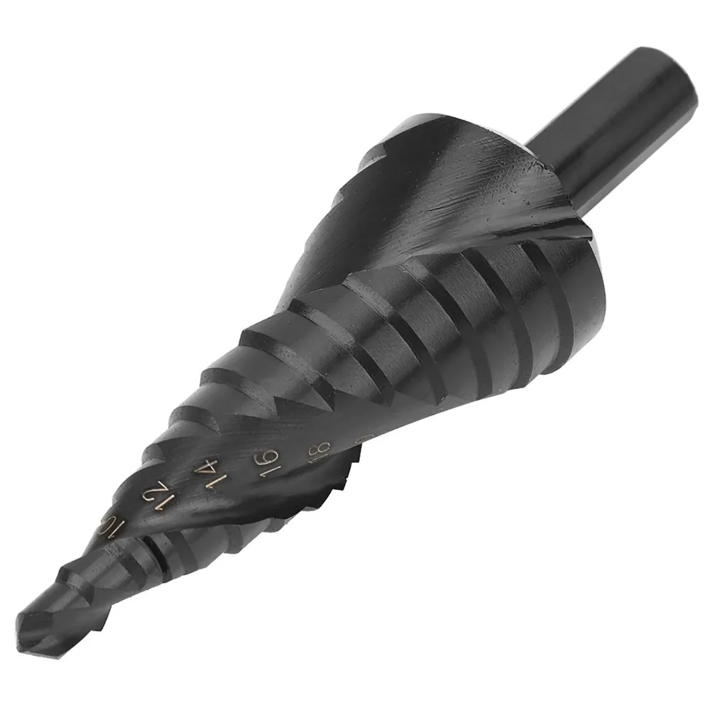 

High Speed Steel Step Drill Bit 6-30mm Size 0.23"-1.18" Size Cone Step Drill Bit Nitrogen Coated Cone Shape