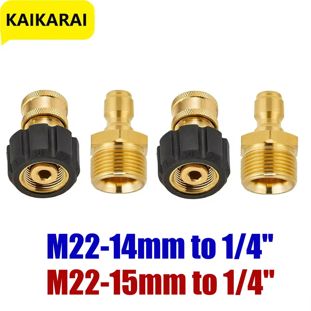 Hochdruckreiniger-Adapter-Set, Schnellverbindungssätze, Pistole an Zauberstab, M22 auf 1/4 Quick Connect, 5000 PSI