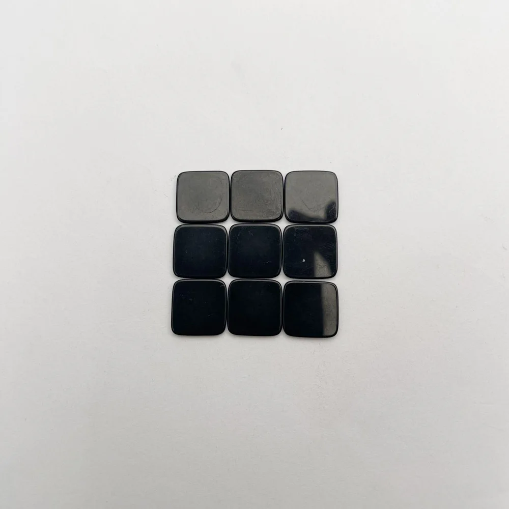 fashion new Natural stone Obsidian Double flat bottom square cabochon about 14MM 12PCS Ring Earrings necklace diy Accessories