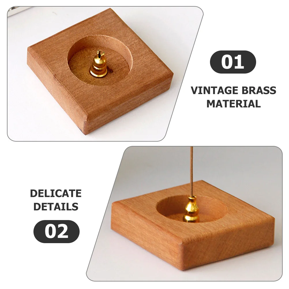 

Wooden Square Incense Burner Holder Incense Stick Stand for Home Office Yoga Room Meditation Table Decoration