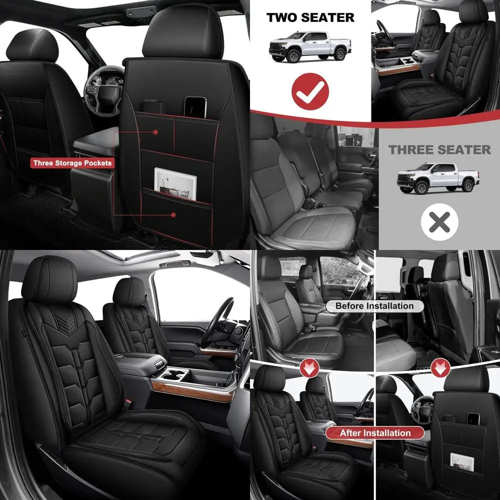 

Car Seat Covers Fit for Chevy Silverado GMC Sierra 1500D 2500HD 3500HD 2007-2025 2026 Truck Pick-up Seat Cushion Cover with Wate