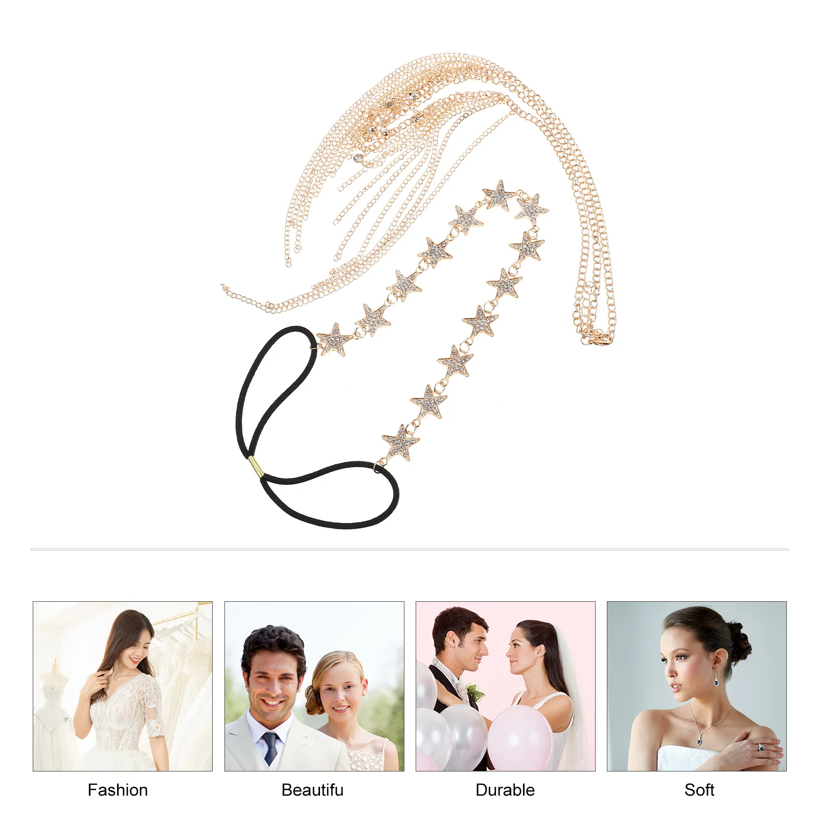 

2Pcs Pearl Hairband Exquisite Delicate Alloy Chain Headband Hair Jewelry Girls Party Banquet Hair Decorative Accessories