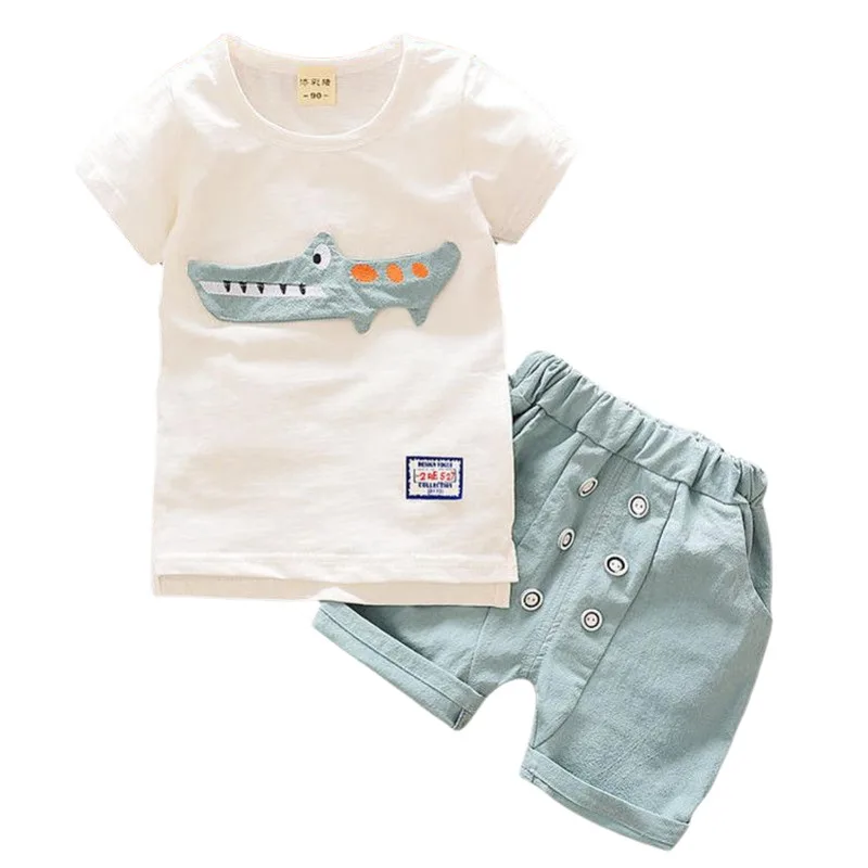 New Summer Baby Girls Clothes Suit Children Boys Cartoon Casual T-Shirt Shorts 2Pcs/Set Toddler Fashion Clothing Kids Tracksuits