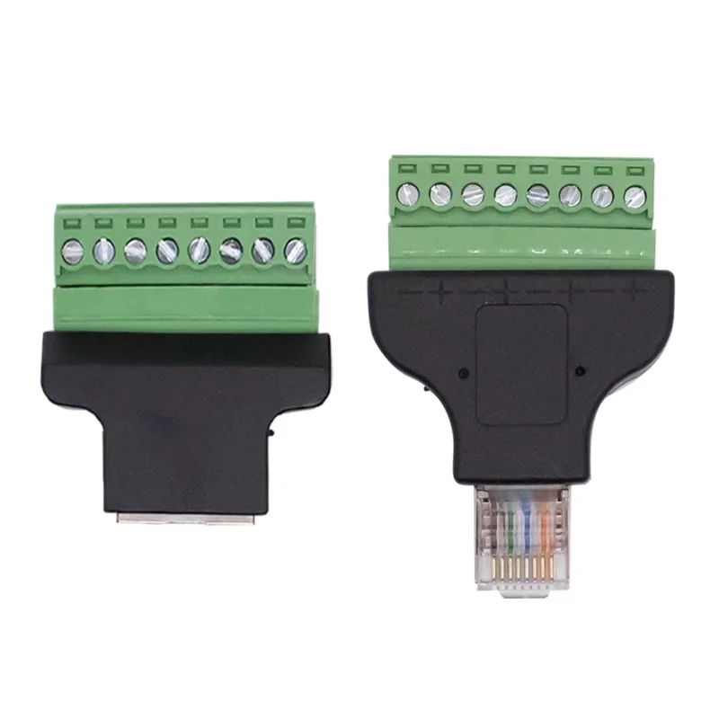 RJ45 to Screw Terminal Block 8P Connector Ethernet RJ45 Male Female to 8 Pin Screw Terminal Network Adapter Cable for CCTV DVR
