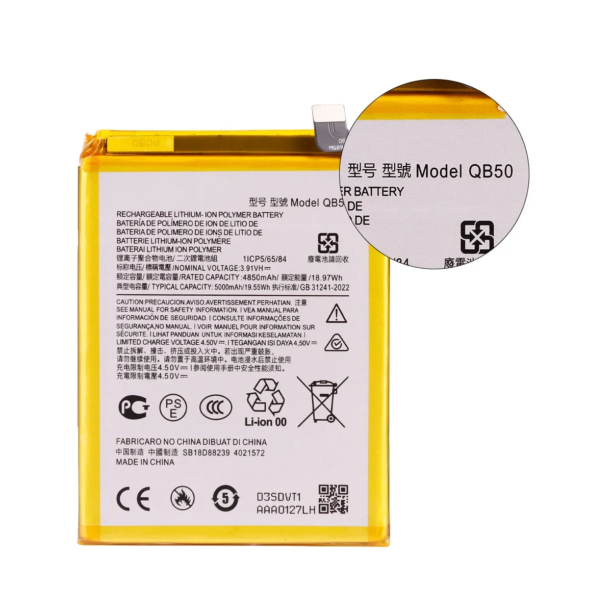 Brand New QB50 5000mAh Battery For Motorola MOTO G84 5G XT2347 XT2347-2  Mobile phone Batteries+Tools