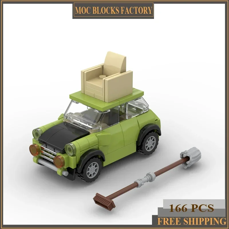 Car Series Moc Building Blocks Mr. Bean Mini Mark III Model Technology Bricks Legendary Sportscar DIY Toys For Kids Children