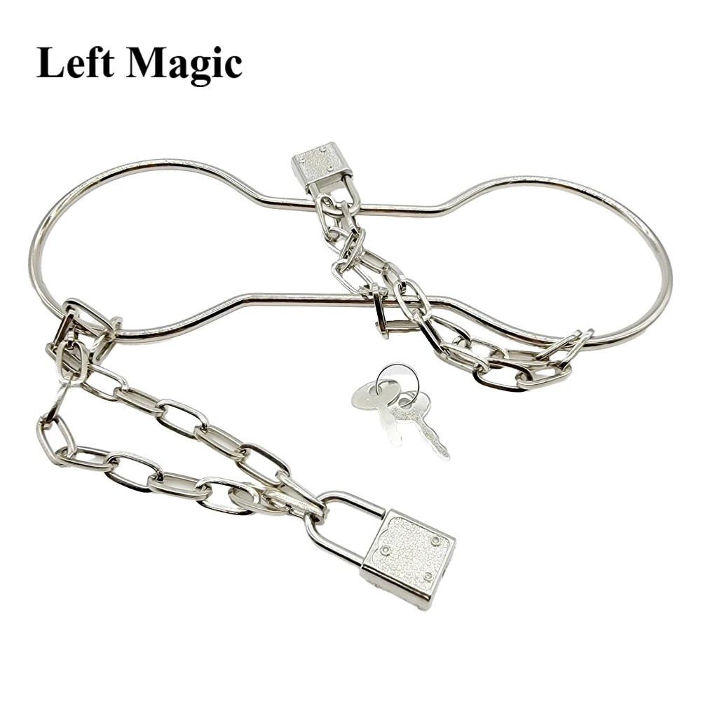 Chain Shackle Escape Handboeien Escape-Zilver Kleur Goocheltrucs Podium Close-Up Straat Accessoires Gimmick Comedy Mentalisme