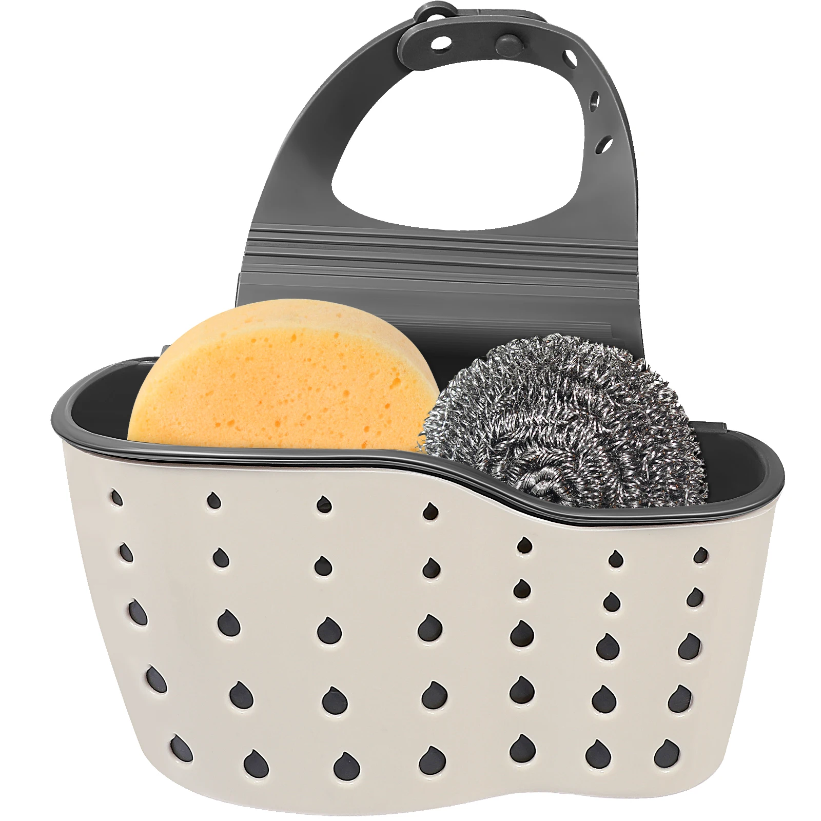 

1Pcs Adjustable Kitchen Sink Holder Hanging Basket Storage Thick Double Pouch Sponge Scrubber Rack Bathroom Organizer