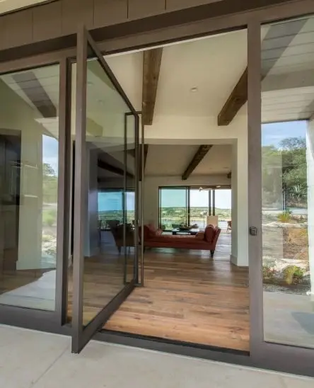 High Transparent Double Tempered Glass with Aluminum Alloy Frame Pivot Door Windproof Soundproof Pivot Door with High Quality