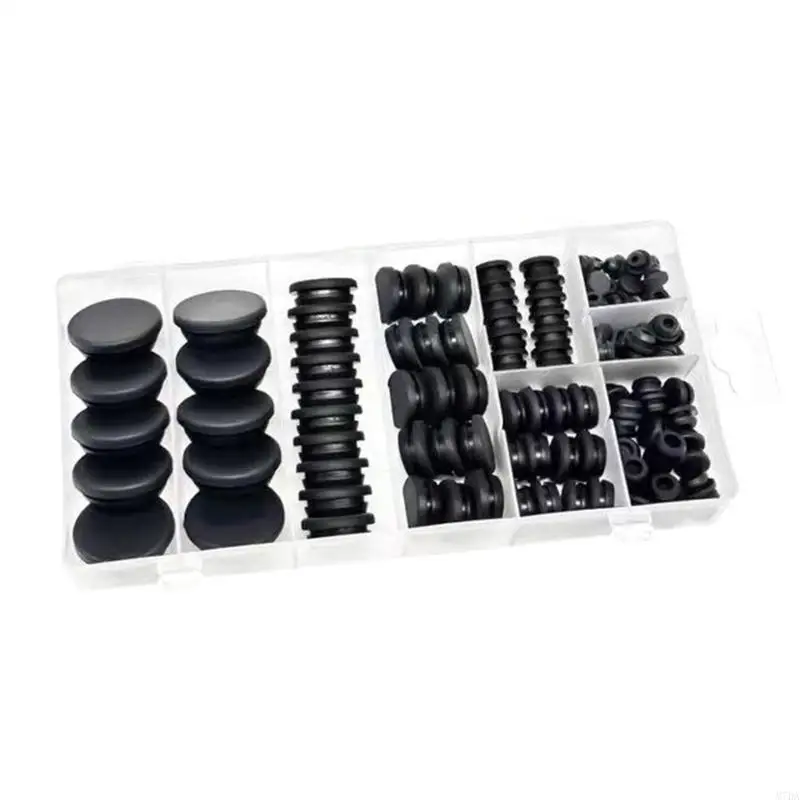 M7DA 125pcs ناعمة مرنة الثقب المطاط المقابس 8 حماية الأثاث الحجم الأختام الحلق