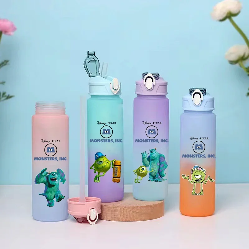 750ML Monsters University Children's Gradient Plastic Water Cup Portable Leak Proof Water Bottle Outdoor Travel Sports Water Cup