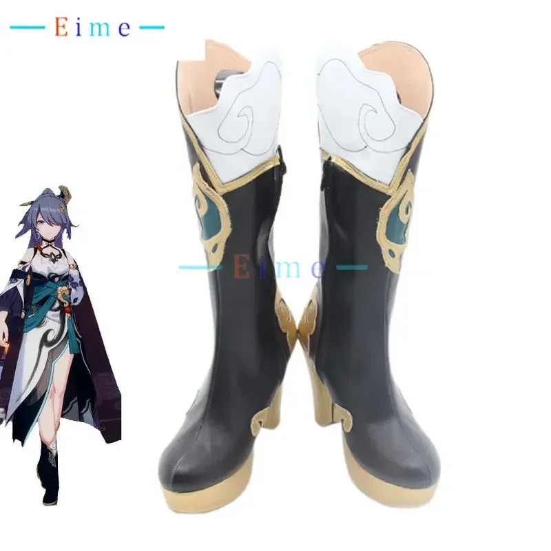 

Game Honkai Impact 3 Fu Hua Cosplay Shoes Halloween Carnival Boots Cosplay Prop PU Leather Shoes Custom Made