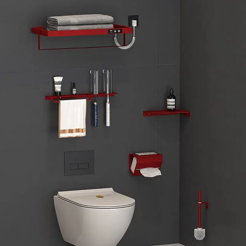 رف المناشف الكهربائية، رف تجفيف التدفئة المنزلية للحمام، لوح عريض للحمام، رف مناشف جرافين ذكي