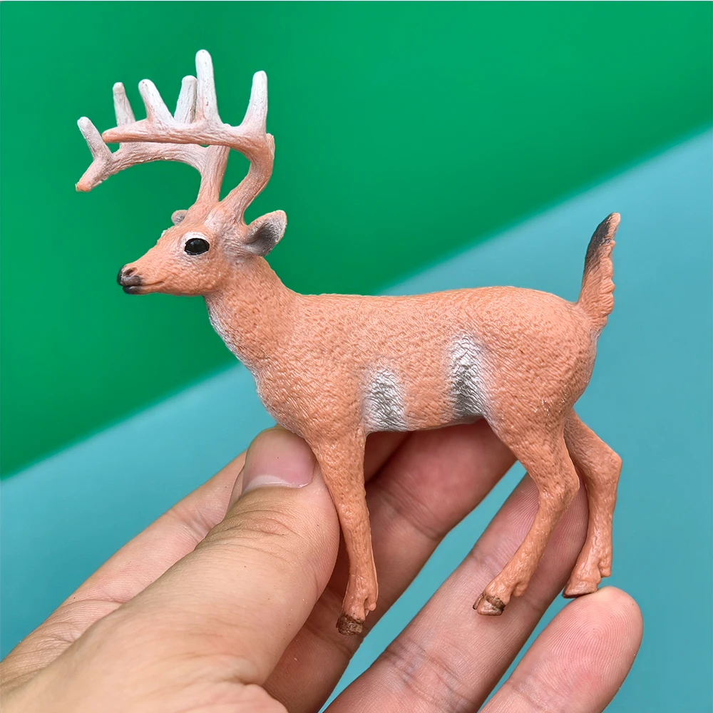 3 stks/partij Miniatuur Sika Herten Kunstmatige Realistische Diermodel Rendier Beeldje DIY Ornament Kerstfeest Decoratie