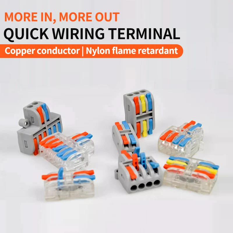 

SPL-2 Fast 2-In 2-Out, 3-In 6-Out Wiring Terminals 2-Position 2/3/4/5pin Connectors Wire Connectors electrical Connector Kit