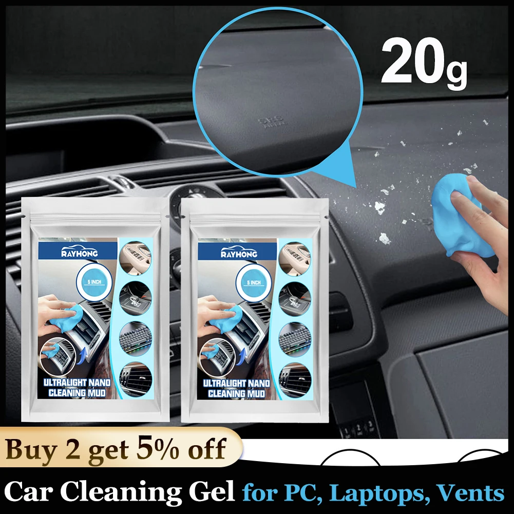 20g 40g Car Cleaning Gel Reusable Keyboard Cleaner Gel Automobile Air Vent Dust Removal Gel Multiuse Dirt Cleaner Slime Gel