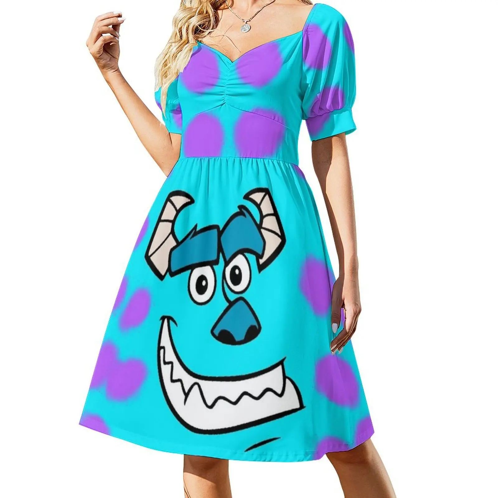 فستان Monsters Inc Sully Floral Smock للنساء للربيع والصيف فستان كاجوال للحفلات Monsters Inc Sully Society Artist Womens #2