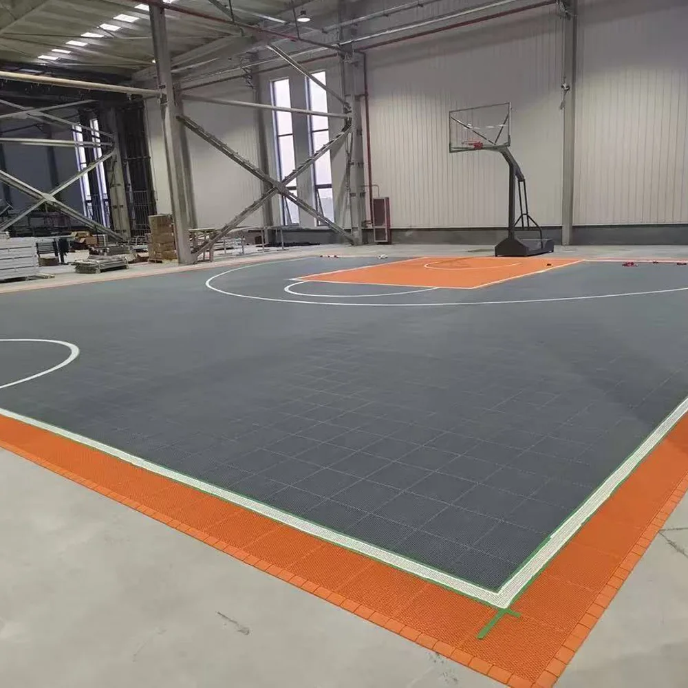 Beable Professional Basketball Court Interlocking Floor  FIBA Non-Slip Customizable Can Add Your Custom Logo Or Team Branding