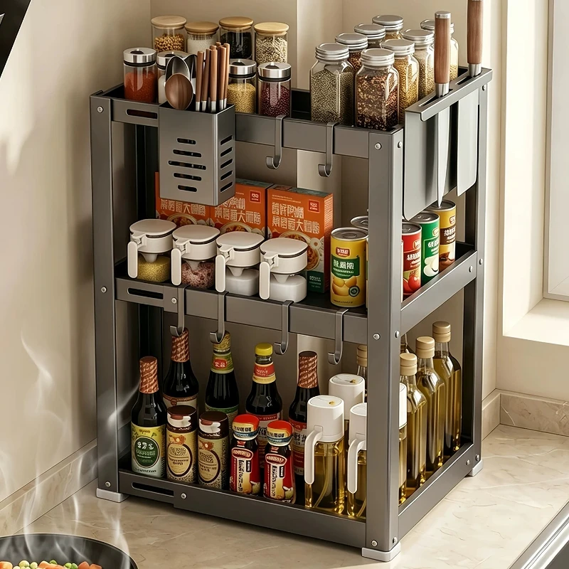 Storage Essentials Rack Apartments Shelving Display Wall Holder Basket Spicy Repisas Para Pared Kitchen Items Accessories