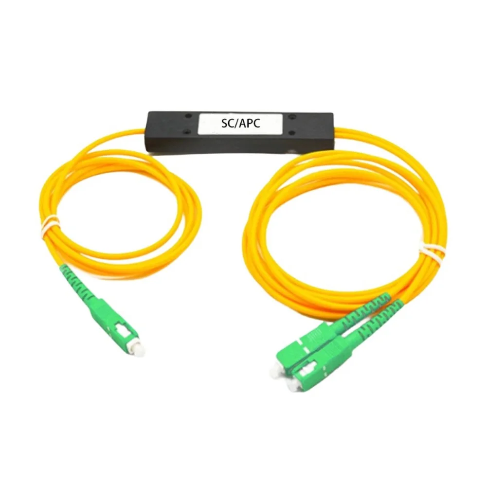 Fiber Optical Splitter For SC For APC 1x2 for Telecom Networks ABS Plastic Housing Low Loss 1310nm and 1550nm Bands
