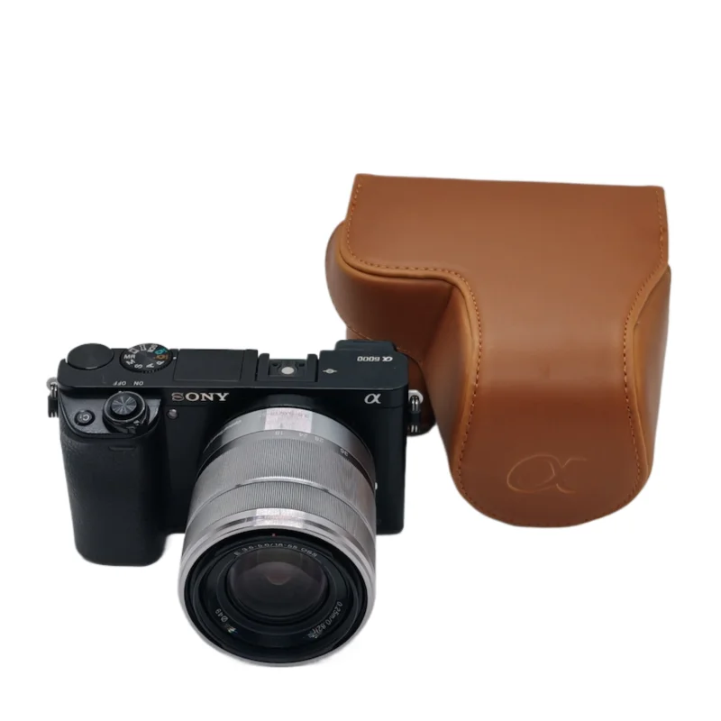 PU leather Protective Cover Pouch Case For Sony NEX A6300 A6000 A6400 16-55mm Lens Camera Bag