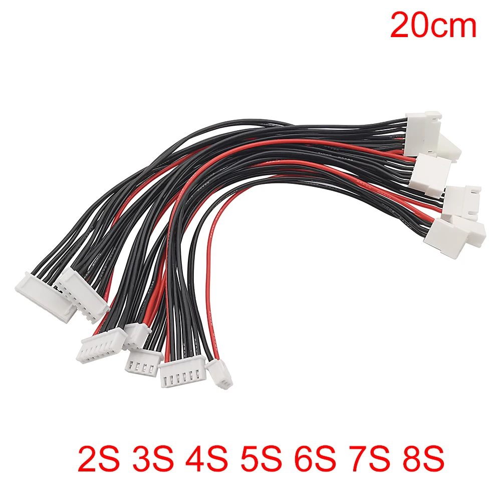 

5Pcs JST-XH 2S 3S 4S 5S 6S 7S 8S LiPo Battery Balance Charger Plug Line Extension Cord Wire Balancer Connector Cable 20CM 22AWG