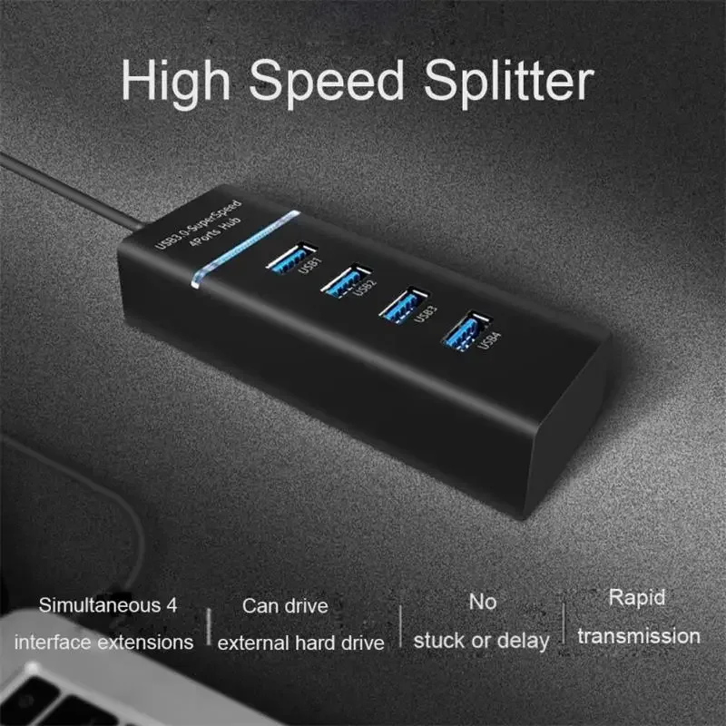 4 Ports USB Hub 3 0 High Speed Multi USB Splitter Adapter OTG For PC Computer Accessories 30/120cm