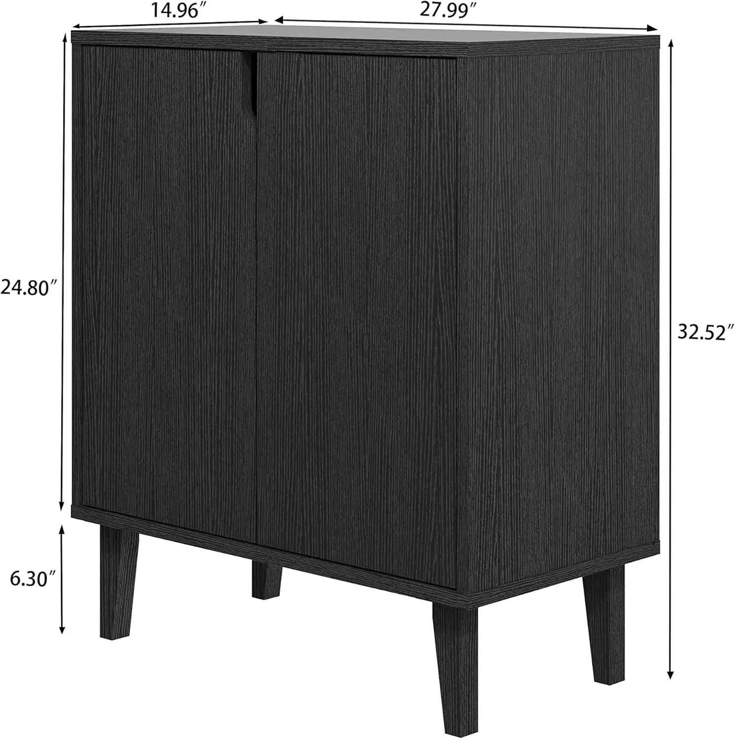 2 Door Kitchen Buffet Storage Cabinet Accent Console Table for Kitchen Dining Living Room Hallway Office (Black)