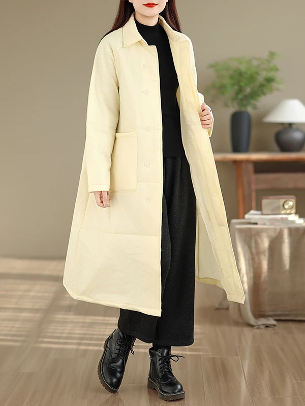

Retro High-End Women's Cotton Jaet Coat Faionable Warm Medium-Length plus Size Winter Outerwear Sli Cotton Clothing