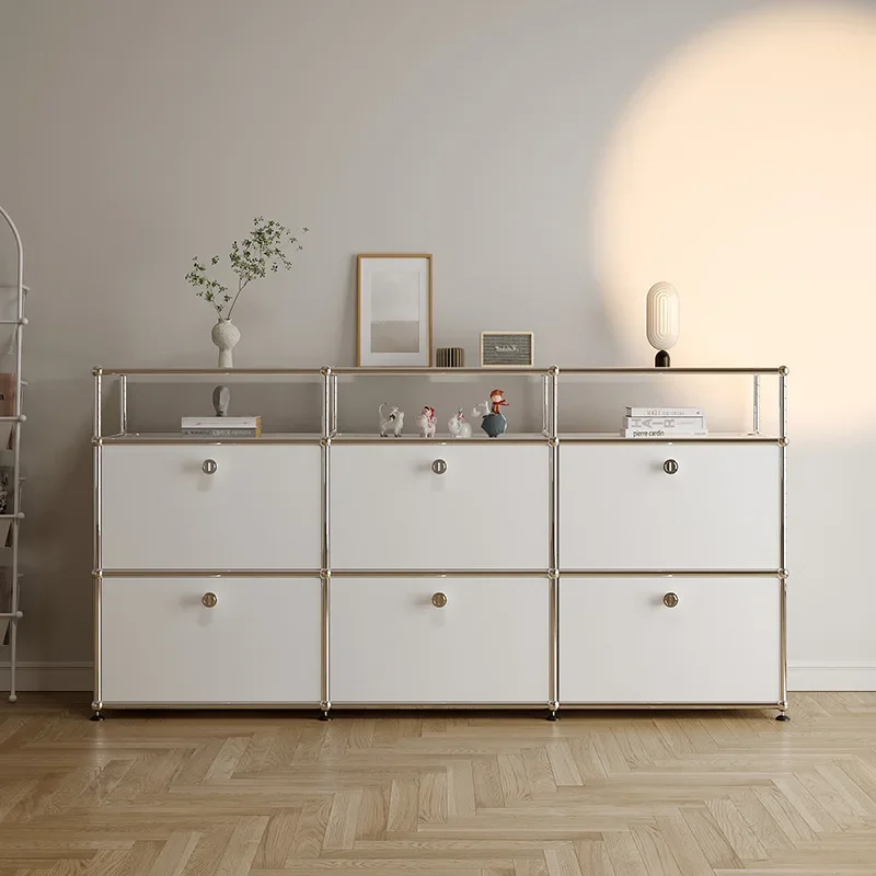 Living Room Cabinet Module Sideboards Combination Cabinet Simple Kitchen Household Floor Storage Wall Drawers Soild Wood Cabinet