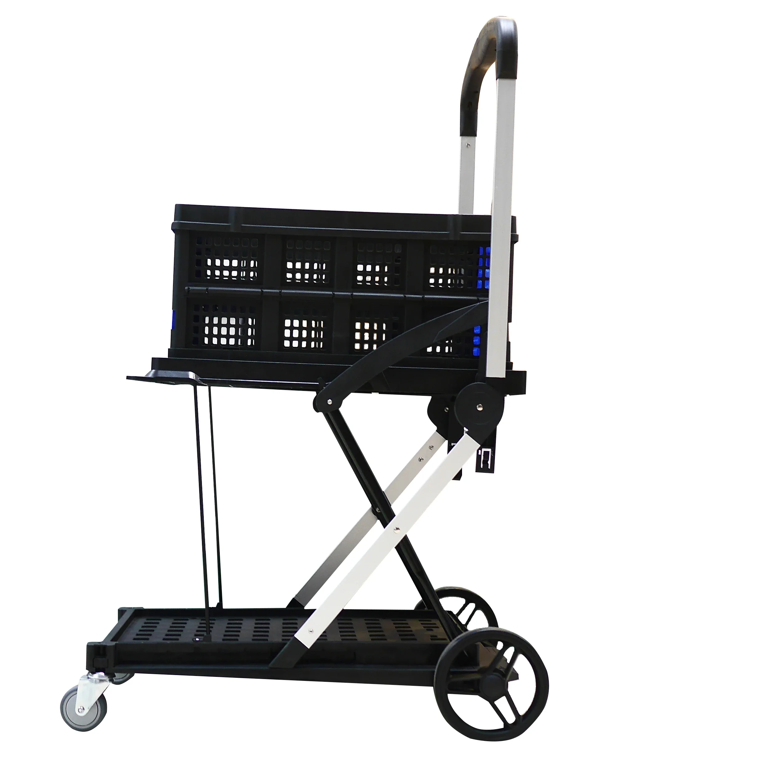 fold away shopping platform hand truck trolley metal foldable grocery dolly push carts for groceries