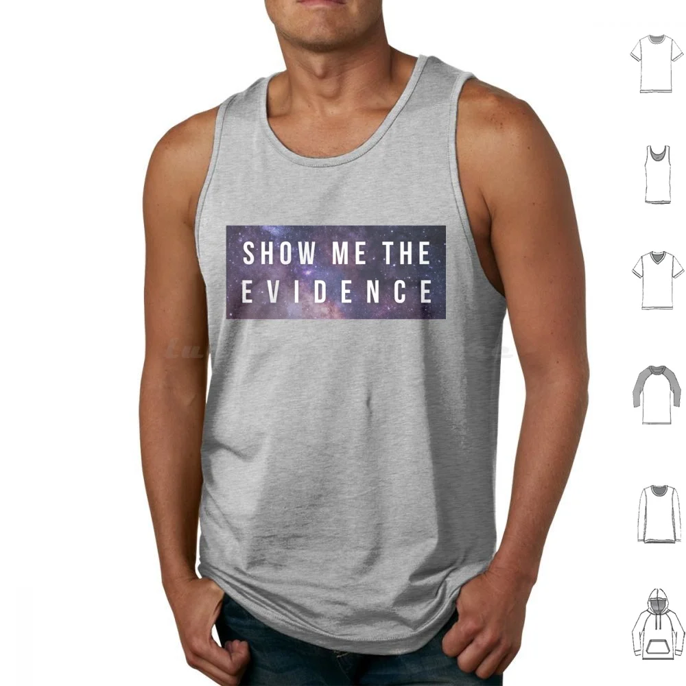 Evidencia camisetas sin mangas estampado algodón ciencia evidencia método científico teoría física espacio galaxia nebulosa estrellas estrelladas