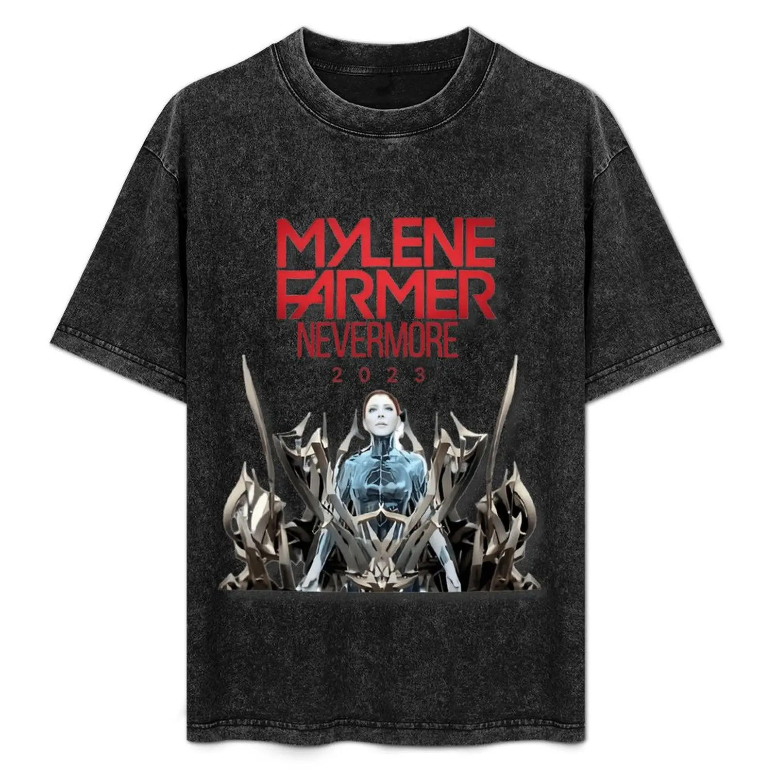 Mylène Farmer (Jeanne Gautier), camiseta Mylène Farmer nevermore 2023, camiseta básica de algodón de manga corta de color liso