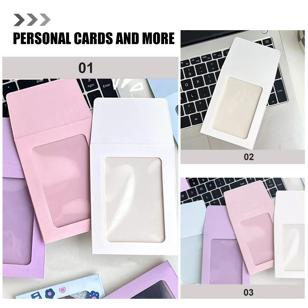 40Pcs Macaron Color Card Sleeves Clear Protective Covers for Game Trading Sports Cards DIY Display Storage Simple Style Portable