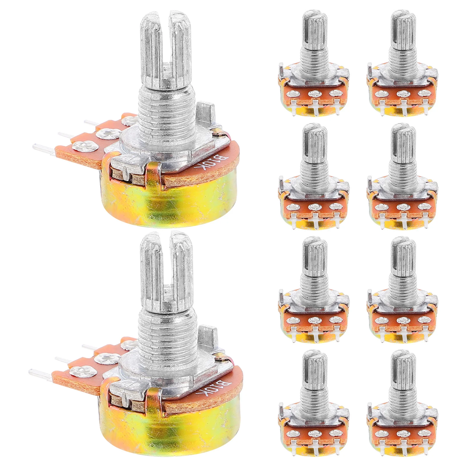 

10Pcs Wh148 Precision Potentiometer Variable Resistor Adjustable Guitar Volume Control Audio Taper Pot Guitar Hardware