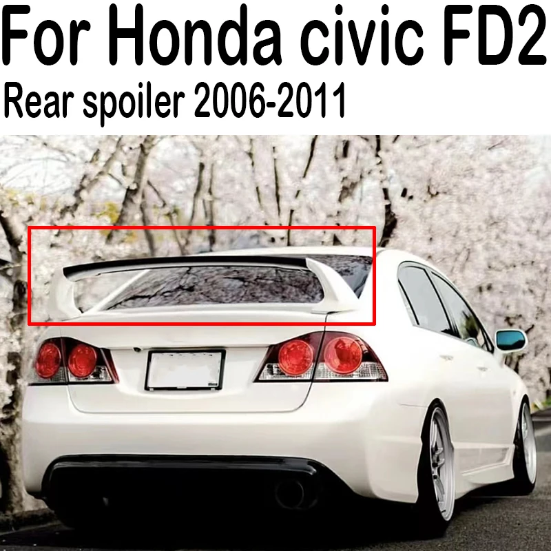 

Suitable for Honda Civic 8th generation FD2 2006-2021 ABS spoiler three piece Civic car trunk lid rear mudguard