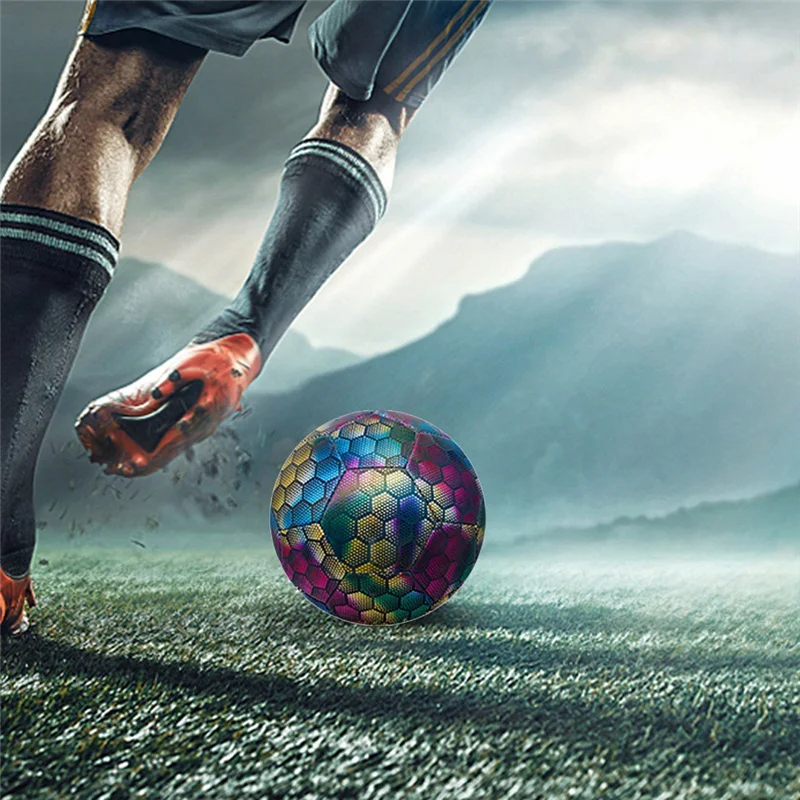 AED4 야광 축구공: 실내/실외 반사 조명 축구 훈련용 공