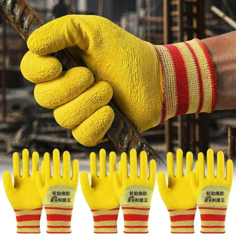 1/30pairs New Anti Slip Tire Rubber Labor Protection Gloves Wear-resistant Work Gloves  Gardening Warehouse Anti Fouling Mittens