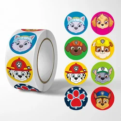 500pcs Paw Patrol Sticker Cartoon Chase Sky Stickers Fun Circular Stickers Boy Girl Student Eward Paster Children Birthday Gifts