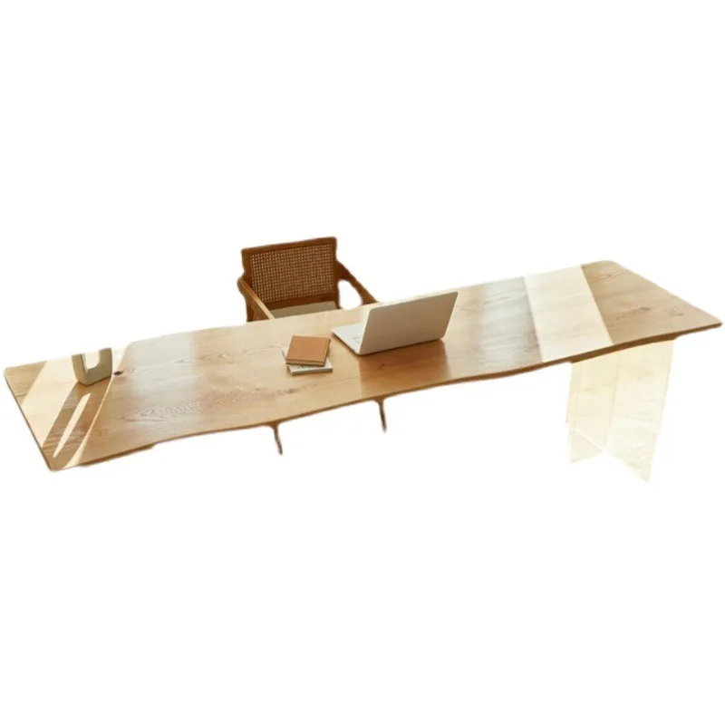Nordic Solid Wood Acrylic Floating Table Modern Simple Study Bedroom Office Desk Creative Home Furniture Mobili Da Studio FYFD view 6