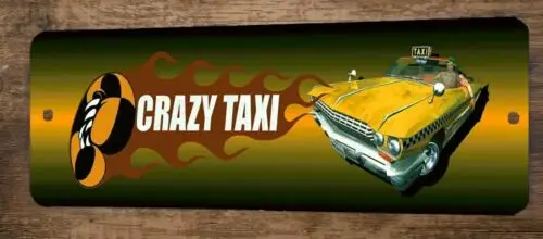 Crazy Taxi Arcade Video Game 4x16 Metal Wall Sign Marquee Banner Poster