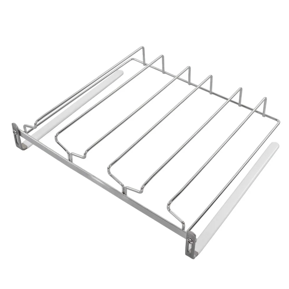 304 Stainless Steel Wine Glass Rack No-Drill Design 13.39×11.02×2.76in Stemware Storage Rack Wall Mount Goblet Storage Shelf